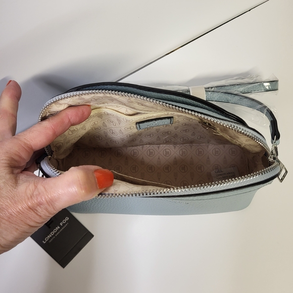 London Fog Ellie Dome Crossbody Bag Blue - Picture 3 of 9